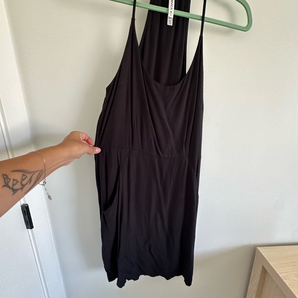 RVCA Black Mini Dress with Slim Straps